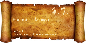 Hesner Tímea névjegykártya